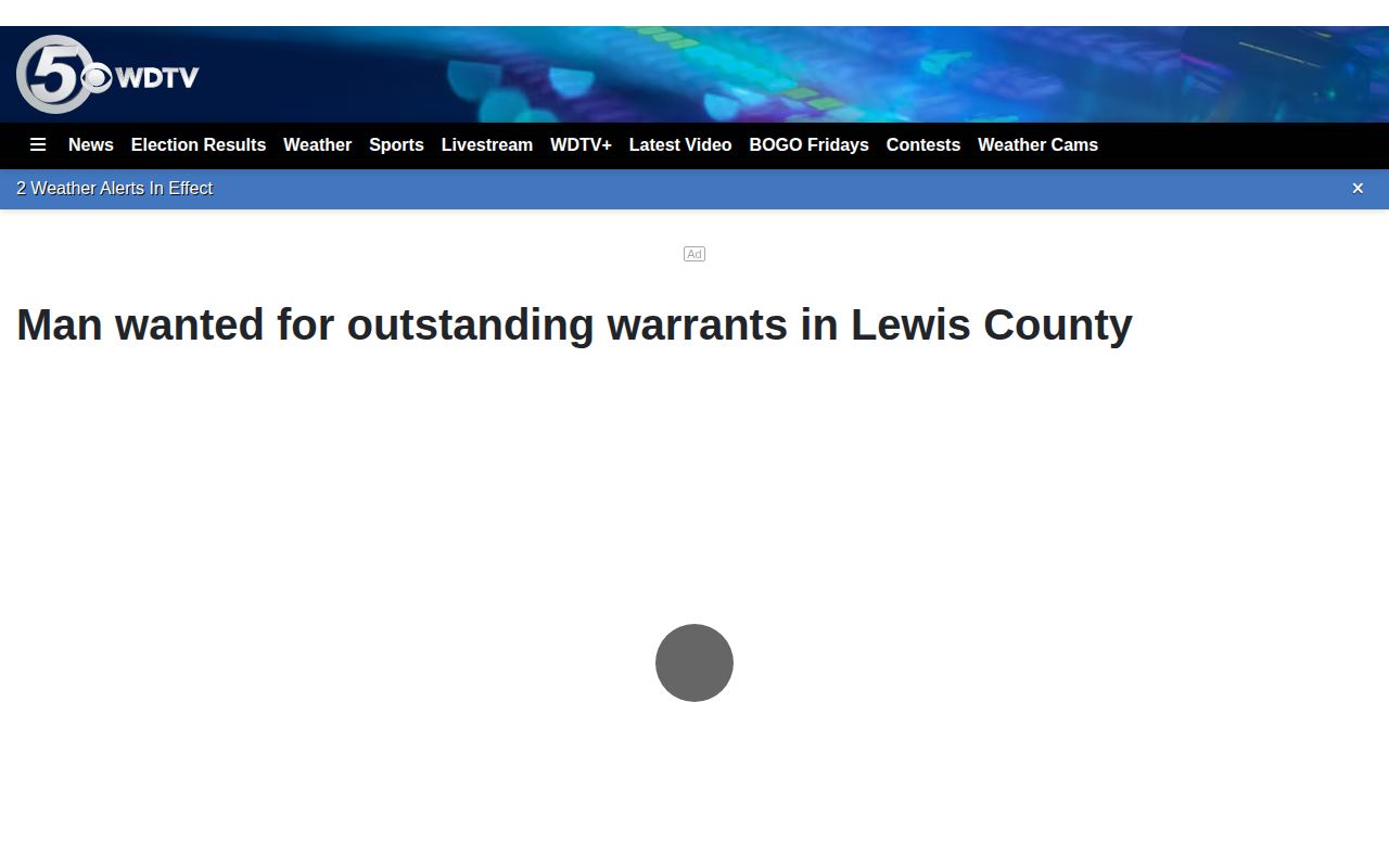 Lewis County wanted notice source page from WDTV